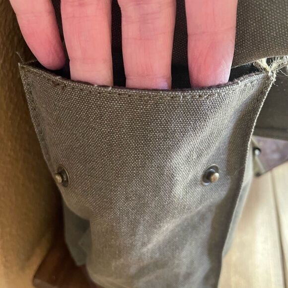 serbags Canvas Messenger Green and Brown Substantial Bag - Picture 8 of 16